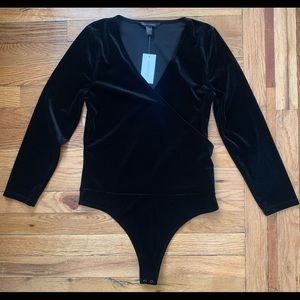 Black Velvet Wraptop Bodysuit